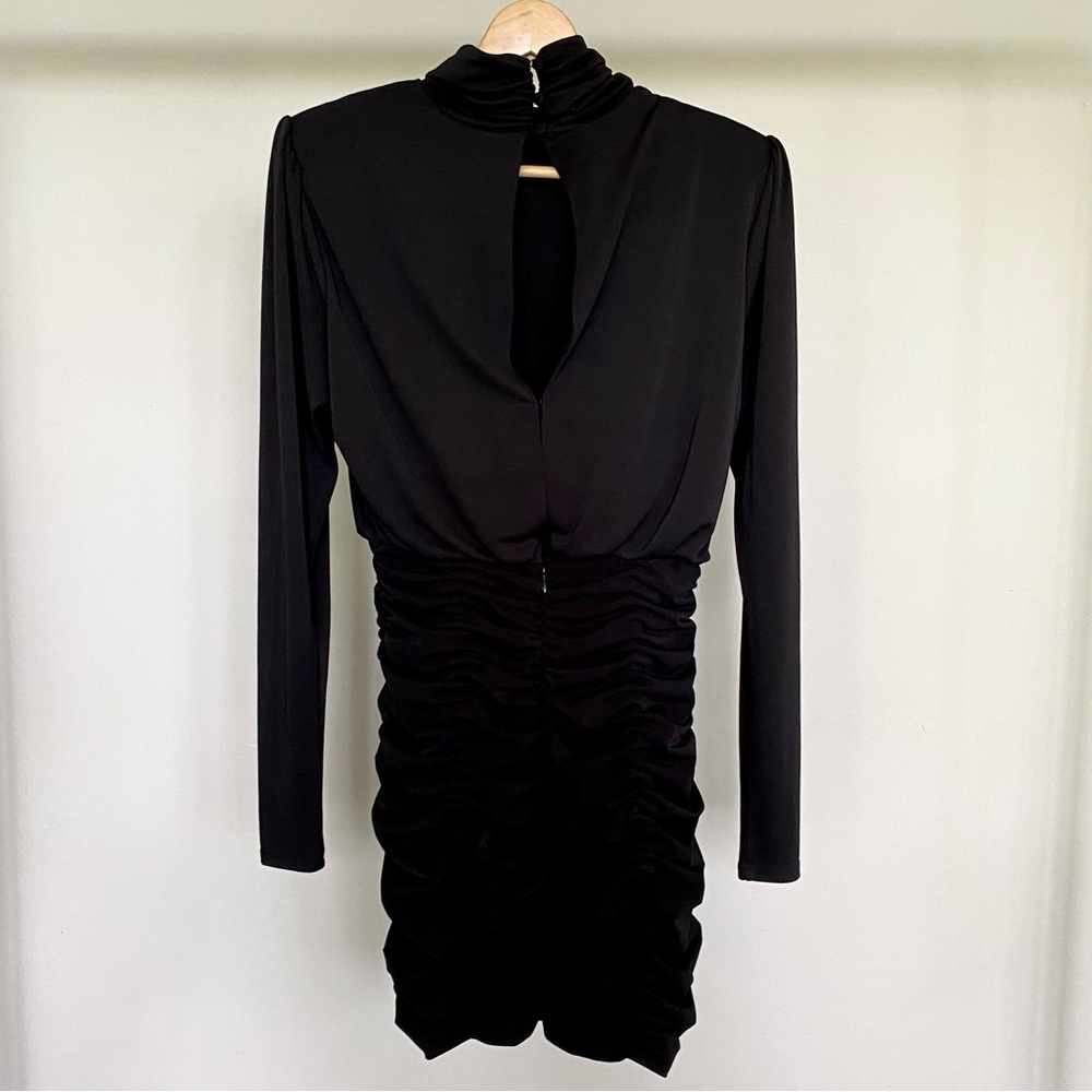 NWT Cinq a Sept Isla mock-neck ruched long sleeve mini dress. 🖤 - Picture 10 of 12